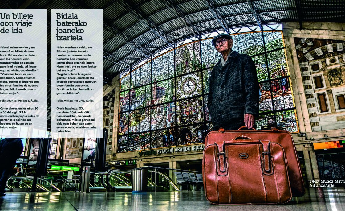 Metro Bilbao acoge una muestra fotográfica que destaca el papel de las personas mayores en la transmisión de valores