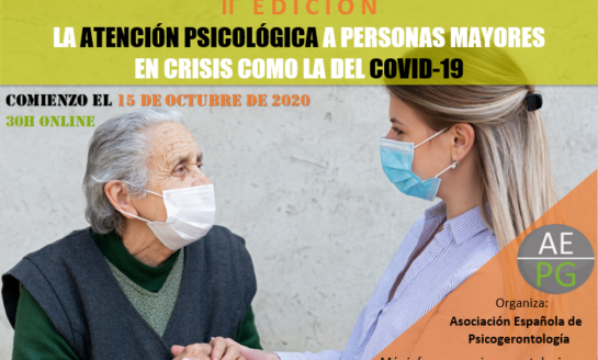 II Edición Curso online ‘La atención Psicológica a Personas Mayores en Crisis como la del COVID-19’