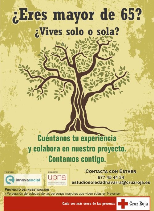 Cruz Roja entra en la recta final del proyecto de investigación sobre la “Percepción de la soledad de las personas mayores en Navarra”